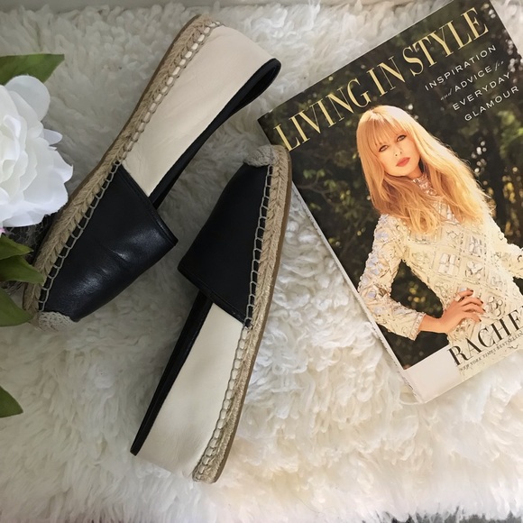 Vince Camuto Shoes - Vince Camuto leather espadrilles. Black and ivory